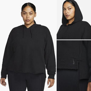 Nike Yoga Therma-fit Hooded Sweatshirt Plus Size 2X Black DN6472-010 $70 NEW